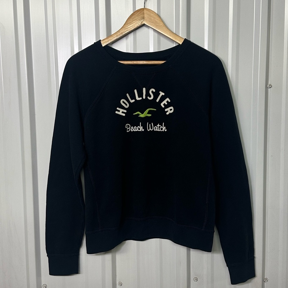 Hollister Coastal Beachy Crewneck Sweatshirt Juniors Large Y2K Casual Surf Style